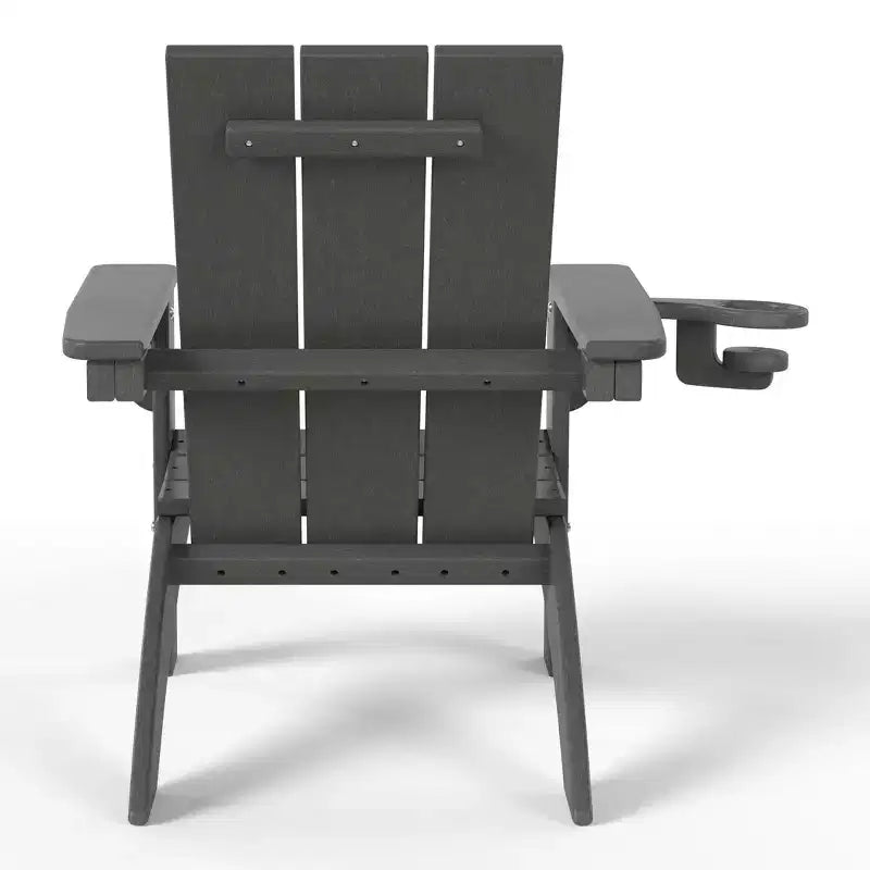 WestinTrends Ashore Kids Outdoor HDPE Plastic Modern Adirondack Patio Chairs with Cup Holders (Set of 2)