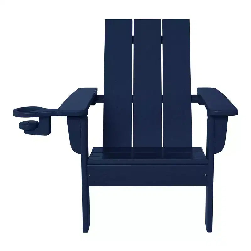 WestinTrends Ashore Kids Outdoor HDPE Plastic Modern Adirondack Patio Chairs with Cup Holders (Set of 2)