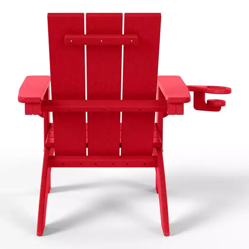 WestinTrends Ashore Kids Outdoor HDPE Plastic Modern Adirondack Patio Chairs with Cup Holders (Set of 2)