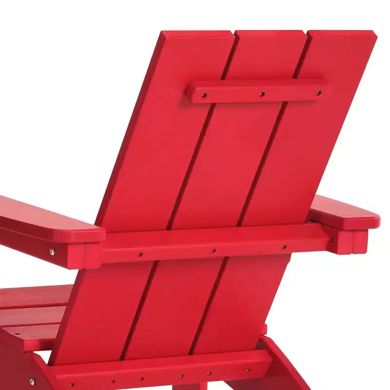 WestinTrends Ashore Kids Outdoor HDPE Plastic Modern Adirondack Patio Chairs with Cup Holders (Set of 2)