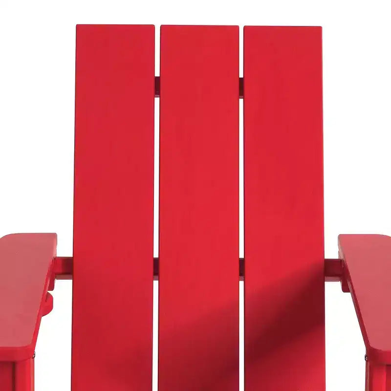 WestinTrends Ashore Kids Outdoor HDPE Plastic Modern Adirondack Patio Chairs with Cup Holders (Set of 2)