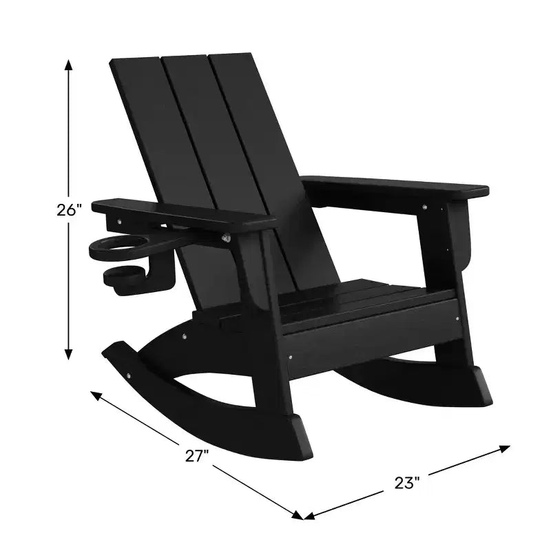 WestinTrends Ashore Chaises à bascule modernes Adirondack en plastique HDPE pour enfants (Lot de 2)