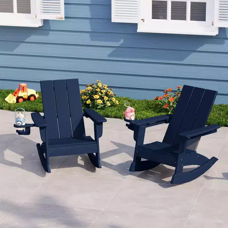 WestinTrends Ashore Chaises à bascule modernes Adirondack en plastique HDPE pour enfants (Lot de 2)