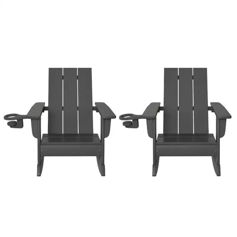 WestinTrends Ashore Chaises à bascule modernes Adirondack en plastique HDPE pour enfants (Lot de 2)