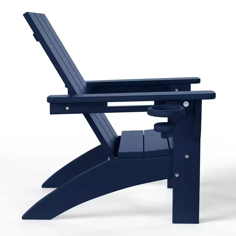 WestinTrends Ashore 3-Piece Kids HDPE Modern Adirondack Chairs Set with Square Side Table and Cup Holders