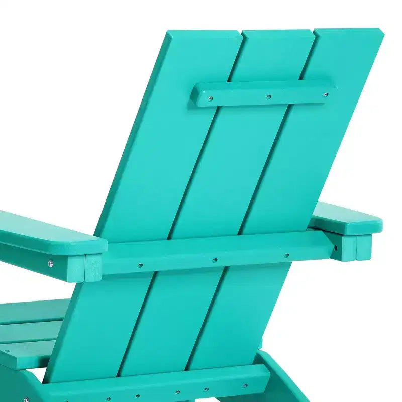 WestinTrends Ashore 3-Piece Kids HDPE Modern Adirondack Chairs Set with Square Side Table and Cup Holders