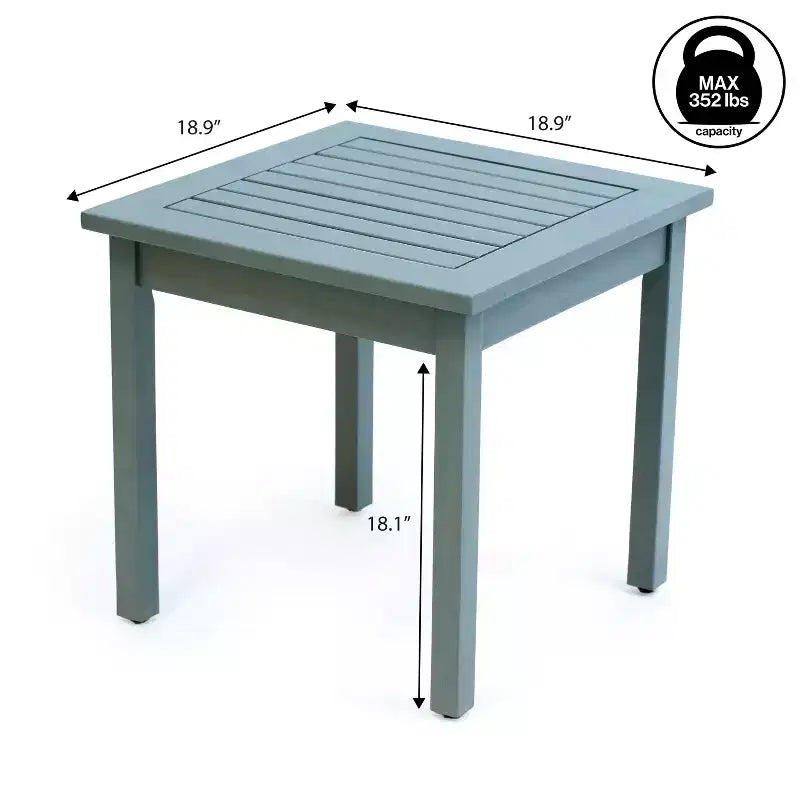 JONATHAN Y Archer 18.9 Modern Classic Square Slatted Solid Acacia Wood Indoor/Outdoor Adirondack Side Table