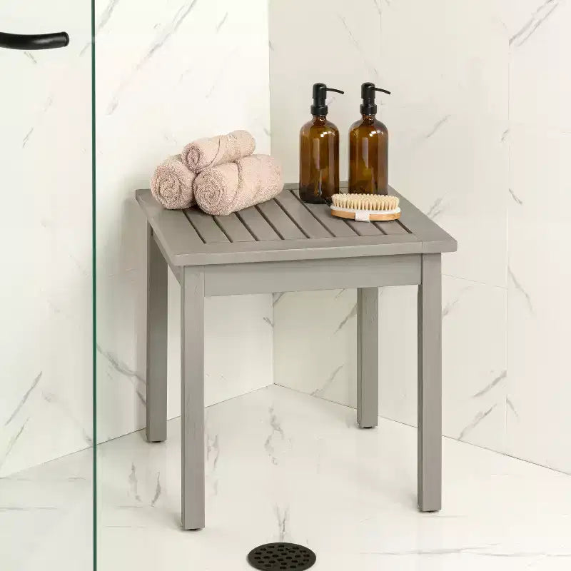JONATHAN Y Archer 18.9 Modern Classic Square Slatted Solid Acacia Wood Indoor/Outdoor Adirondack Side Table