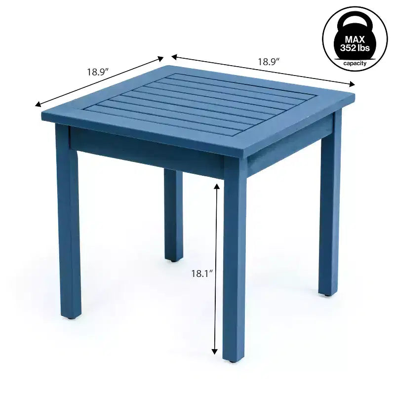 JONATHAN Y Archer 18.9 Modern Classic Square Slatted Solid Acacia Wood Indoor/Outdoor Adirondack Side Table