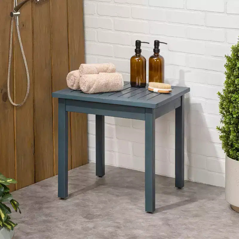 JONATHAN Y Archer 18.9 Modern Classic Square Slatted Solid Acacia Wood Indoor/Outdoor Adirondack Side Table