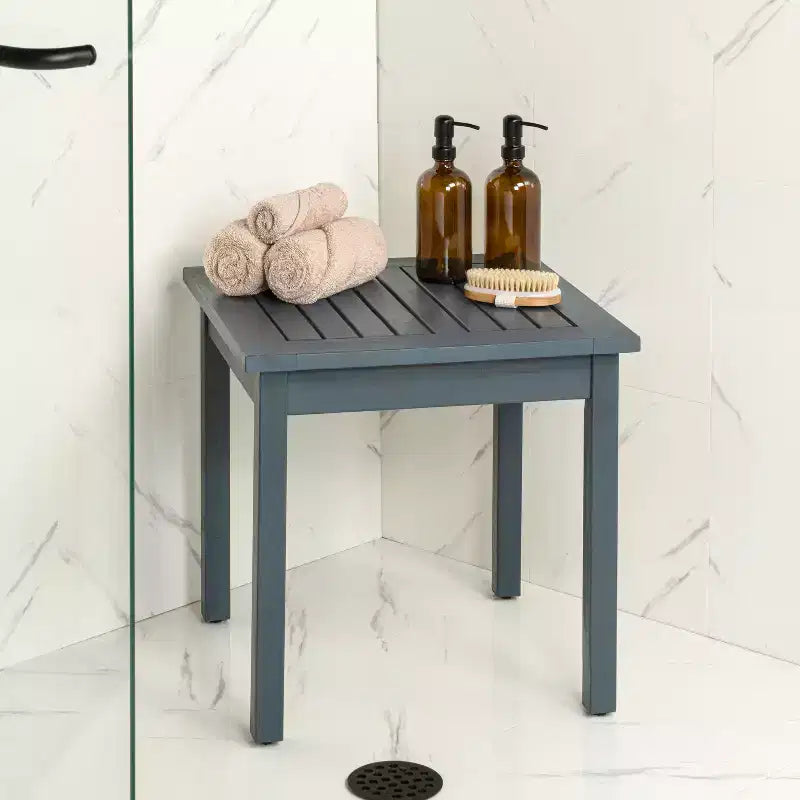 JONATHAN Y Archer 18.9 Modern Classic Square Slatted Solid Acacia Wood Indoor/Outdoor Adirondack Side Table