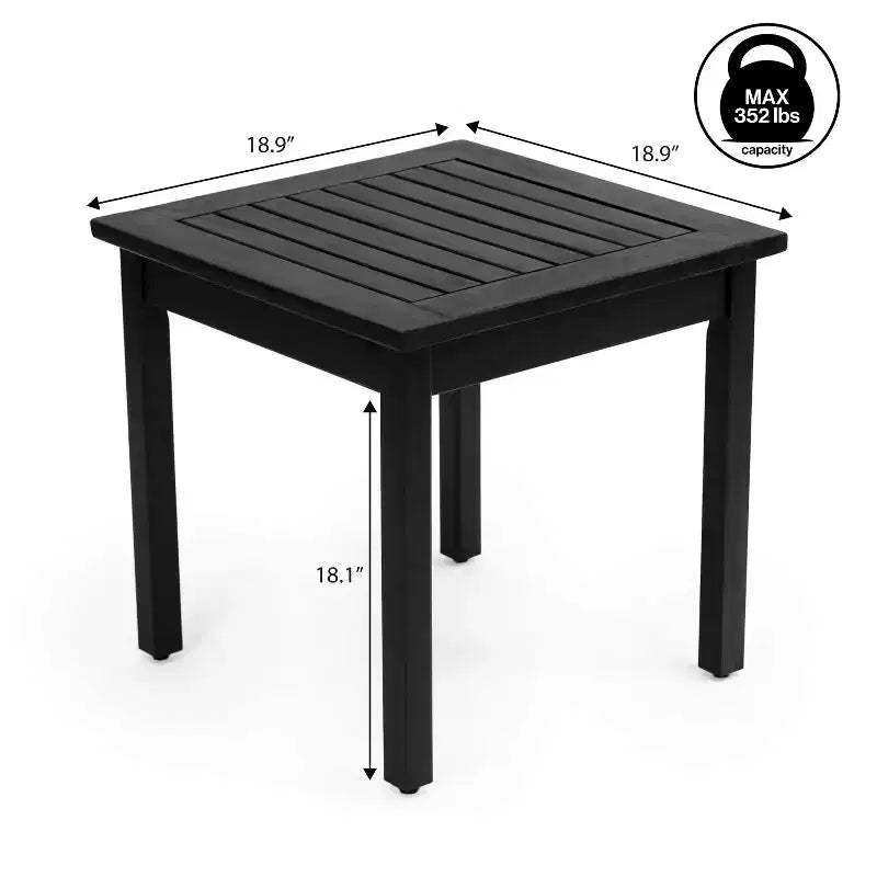 JONATHAN Y Archer 18.9 Modern Classic Square Slatted Solid Acacia Wood Indoor/Outdoor Adirondack Side Table