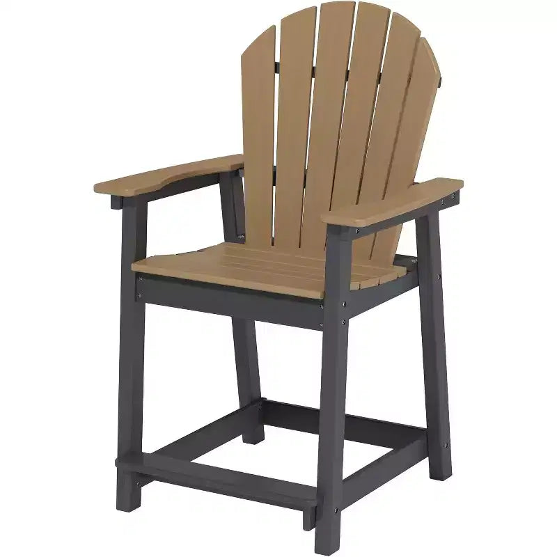 Tree City Tall Adirondack Bar Chair, Outdoor Counter-Height Chair for Patio & Deck, Heavy-Duty HDPE All-Weather Chair