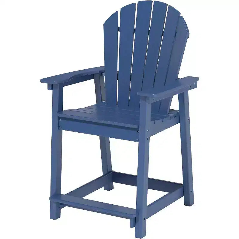 Tree City Tall Adirondack Bar Chair, Outdoor Counter-Height Chair for Patio & Deck, Heavy-Duty HDPE All-Weather Chair