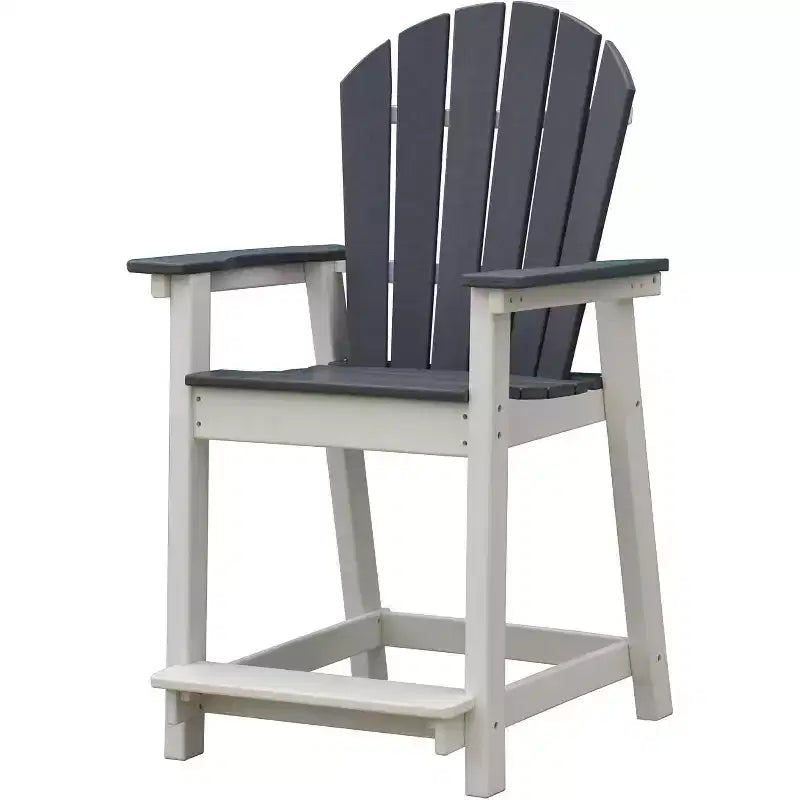 Tree City Tall Adirondack Bar Chair, Outdoor Counter-Height Chair for Patio & Deck, Heavy-Duty HDPE All-Weather Chair