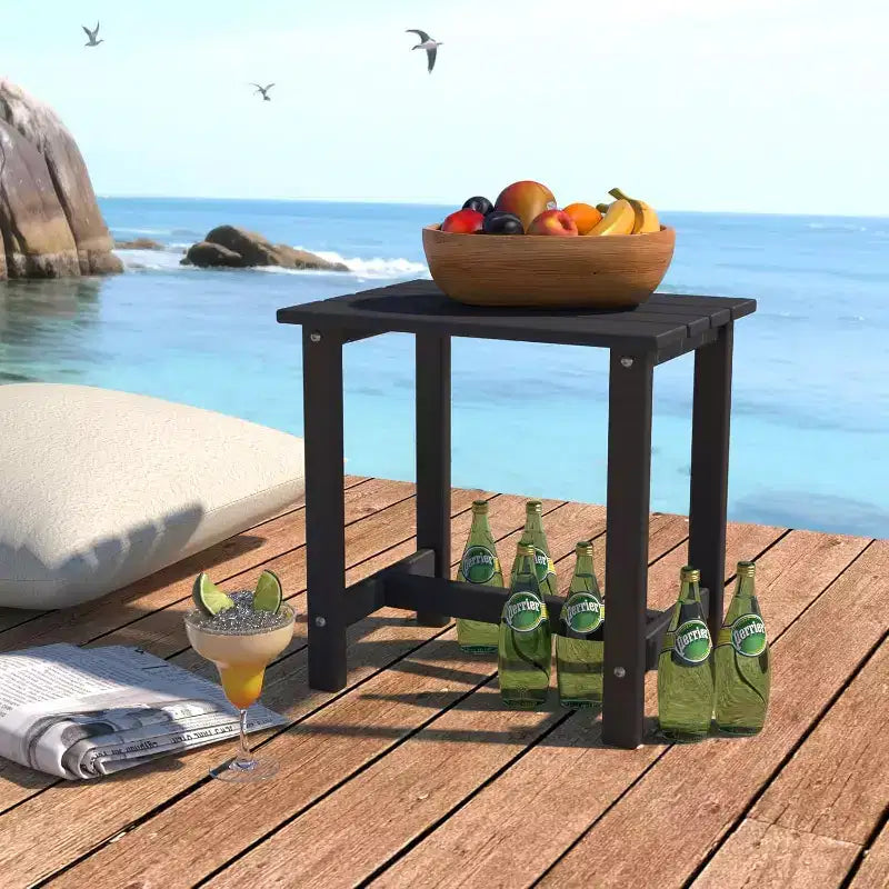 Table d'appoint d'extérieur Tree City, 45 cm, résistante aux intempéries, en HDPE, pour chaise Adirondack, petite table durable pour véranda, jardin et cour