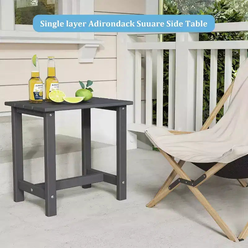Table d'appoint d'extérieur Tree City, 45 cm, résistante aux intempéries, en HDPE, pour chaise Adirondack, petite table durable pour véranda, jardin et cour