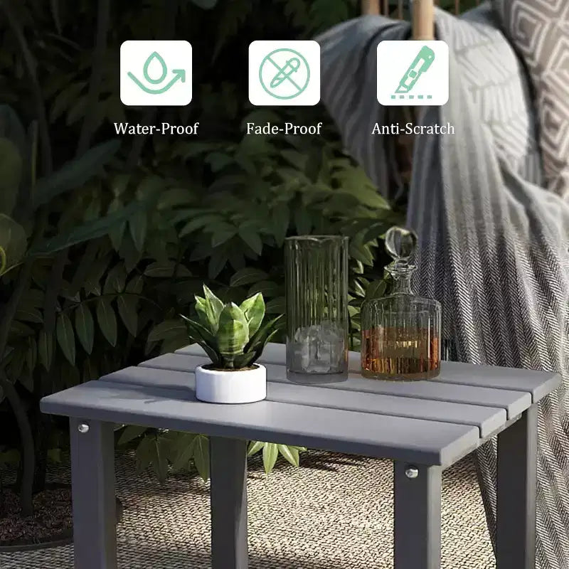 Table d'appoint d'extérieur Tree City, 45 cm, résistante aux intempéries, en HDPE, pour chaise Adirondack, petite table durable pour véranda, jardin et cour