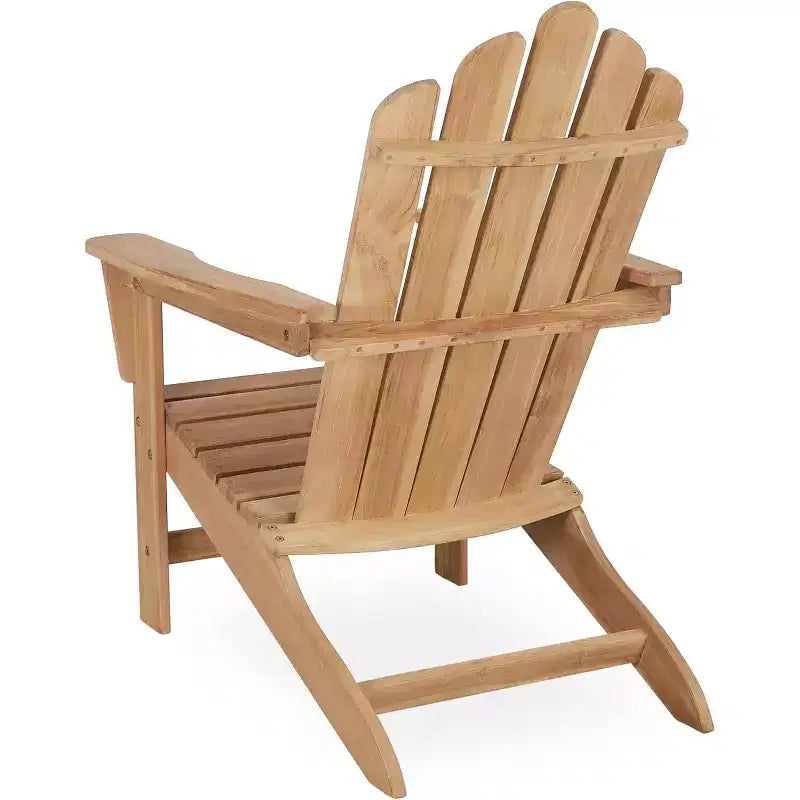 Tree City Teak Wood Adirondack Chair, Wide Armrest & High Back, Weather-Resistant Grade-A Teak Outdoor Patio Chair for Garden, Porch or Beach