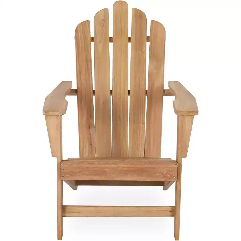 Tree City Teak Wood Adirondack Chair, Wide Armrest & High Back, Weather-Resistant Grade-A Teak Outdoor Patio Chair for Garden, Porch or Beach