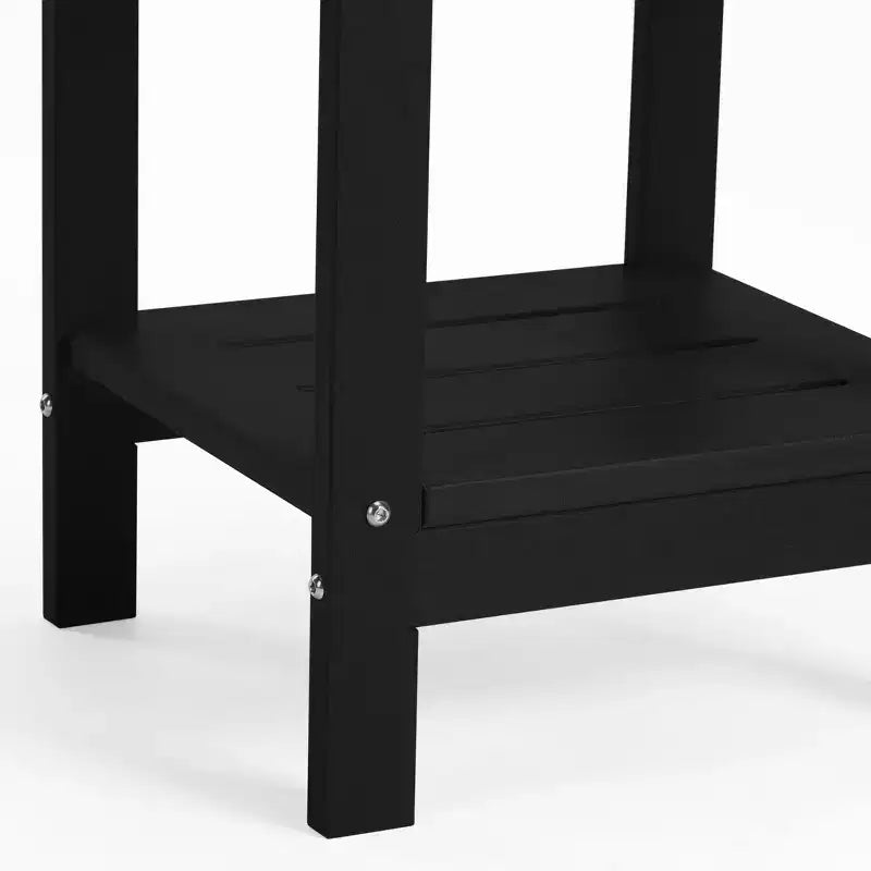 WestinTrends Aruba 2-Tier Outdoor HDPE Modern Adirondack Square Patio Side Table, Turquoise
