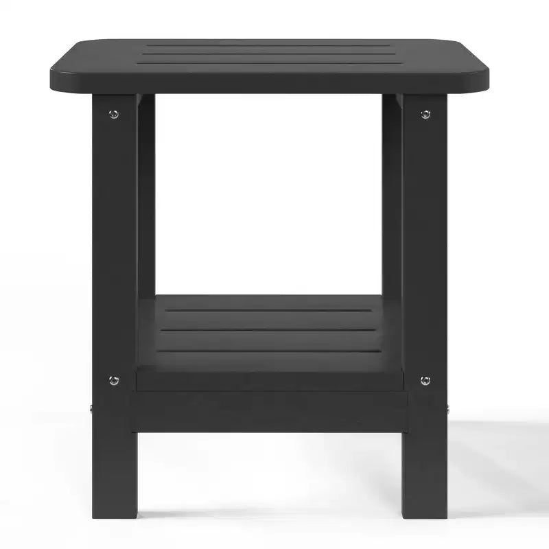 WestinTrends Aruba 2-Tier Outdoor HDPE Modern Adirondack Square Patio Side Table, Turquoise