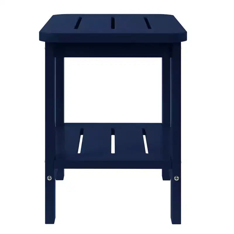 WestinTrends Aruba 2-Tier Outdoor HDPE Modern Adirondack Square Patio Side Table, Turquoise