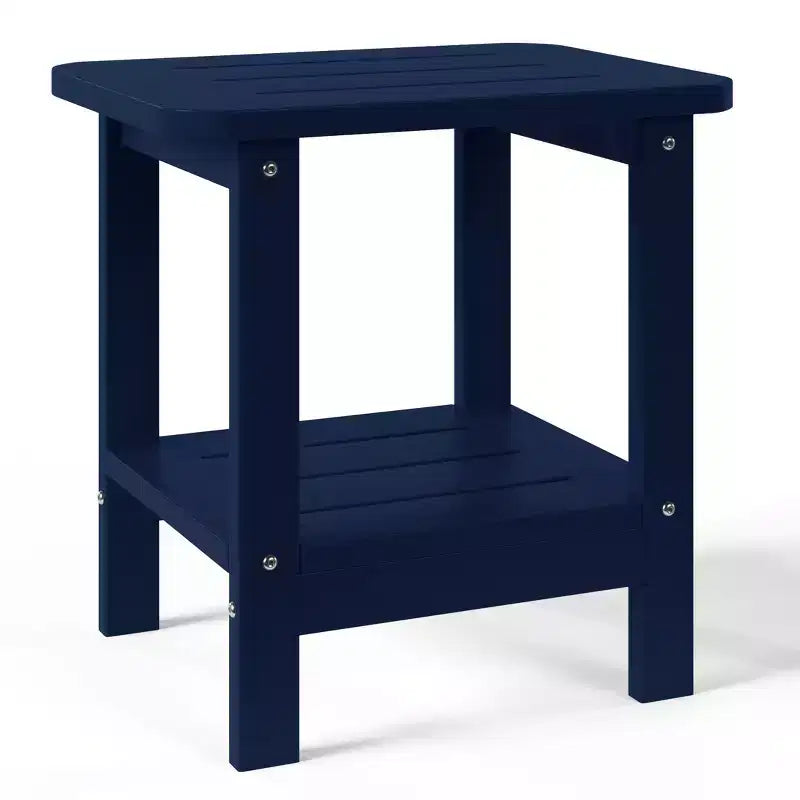 WestinTrends Aruba 2-Tier Outdoor HDPE Modern Adirondack Square Patio Side Table, Turquoise