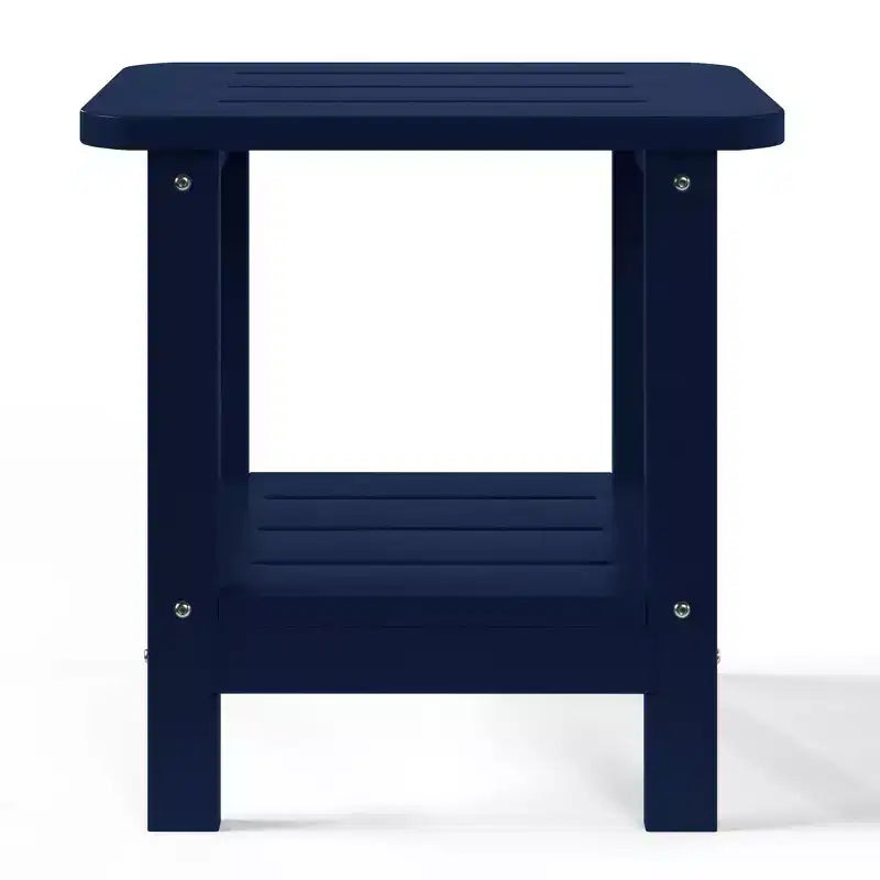 WestinTrends Aruba 2-Tier Outdoor HDPE Modern Adirondack Square Patio Side Table, Turquoise
