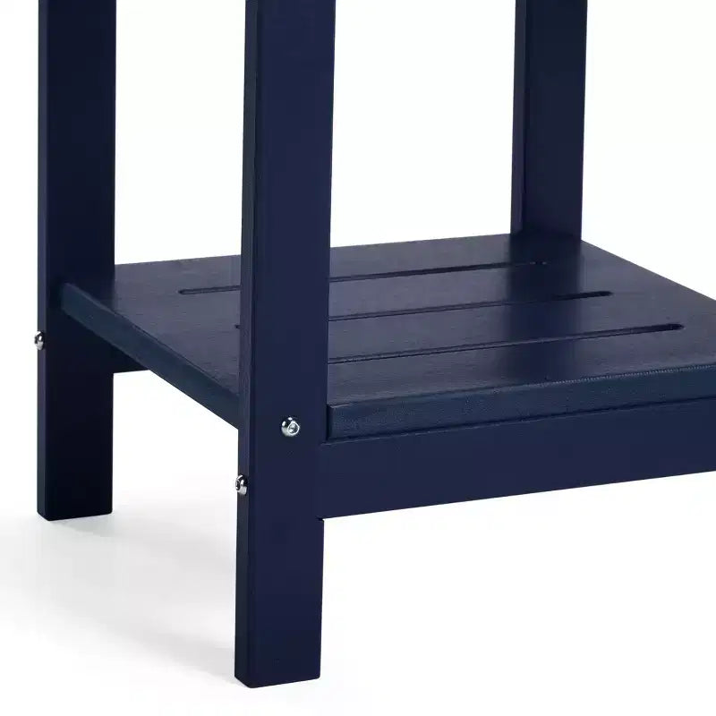 WestinTrends Aruba 2-Tier Outdoor HDPE Modern Adirondack Square Patio Side Table, Turquoise