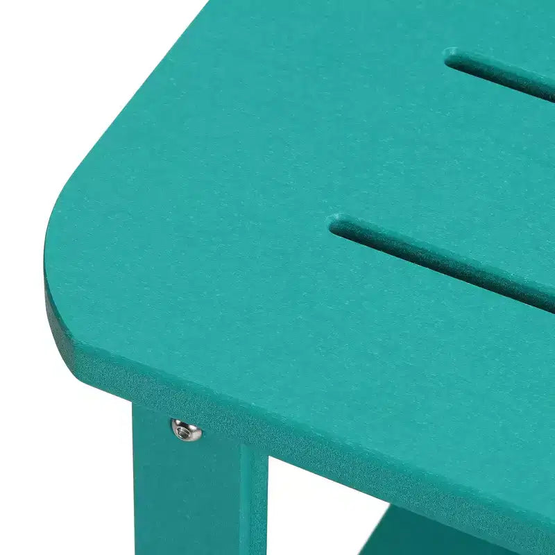 WestinTrends Aruba 2-Tier Outdoor HDPE Modern Adirondack Square Patio Side Table, Turquoise