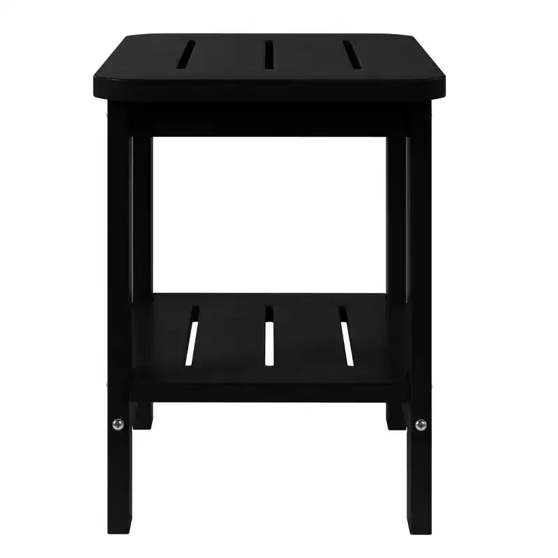 WestinTrends Aruba 2-Tier Outdoor HDPE Modern Adirondack Square Patio Side Table, Turquoise