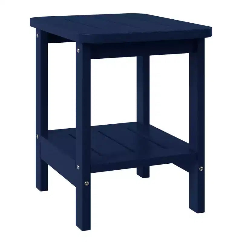 WestinTrends Aruba 2-Tier Outdoor HDPE Modern Adirondack Square Patio Side Table, Turquoise