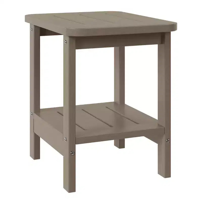 WestinTrends Aruba 2-Tier Outdoor HDPE Modern Adirondack Square Patio Side Table, Turquoise