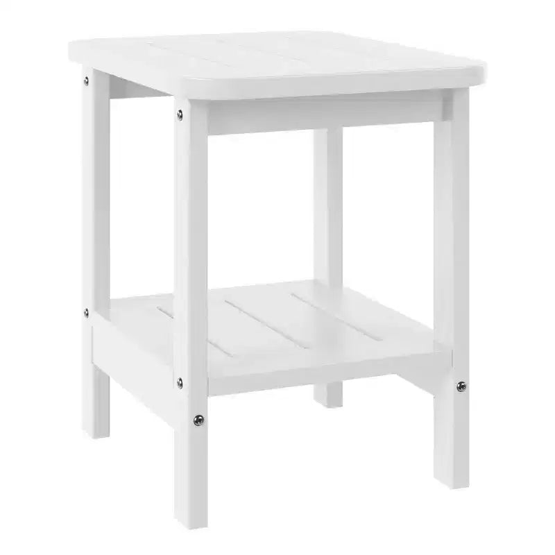 WestinTrends Aruba 2-Tier Outdoor HDPE Modern Adirondack Square Patio Side Table, Turquoise