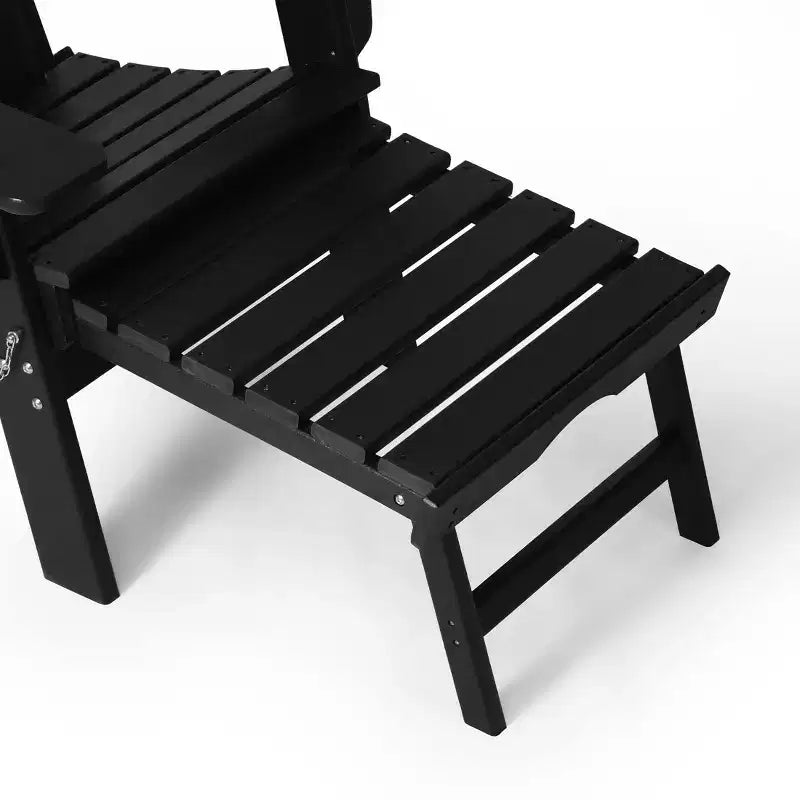 WestinTrends Malibu 2-Piece Outdoor Folding Adjustable Adirondack Chair with Cup Holder & Hideaway Ottoman and 18 Side Table