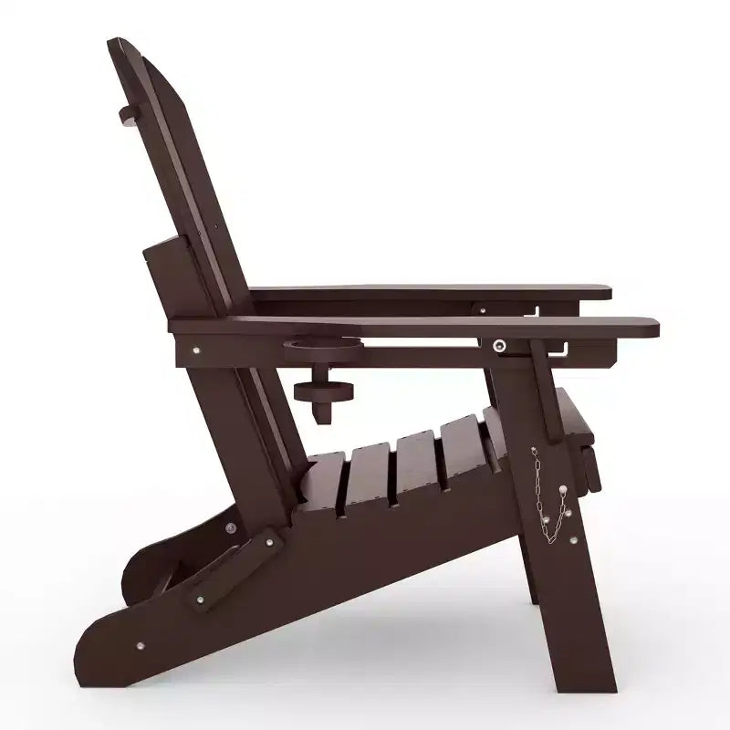 WestinTrends Malibu 2-Piece Outdoor Folding Adjustable Adirondack Chair with Cup Holder & Hideaway Ottoman and 18 Side Table