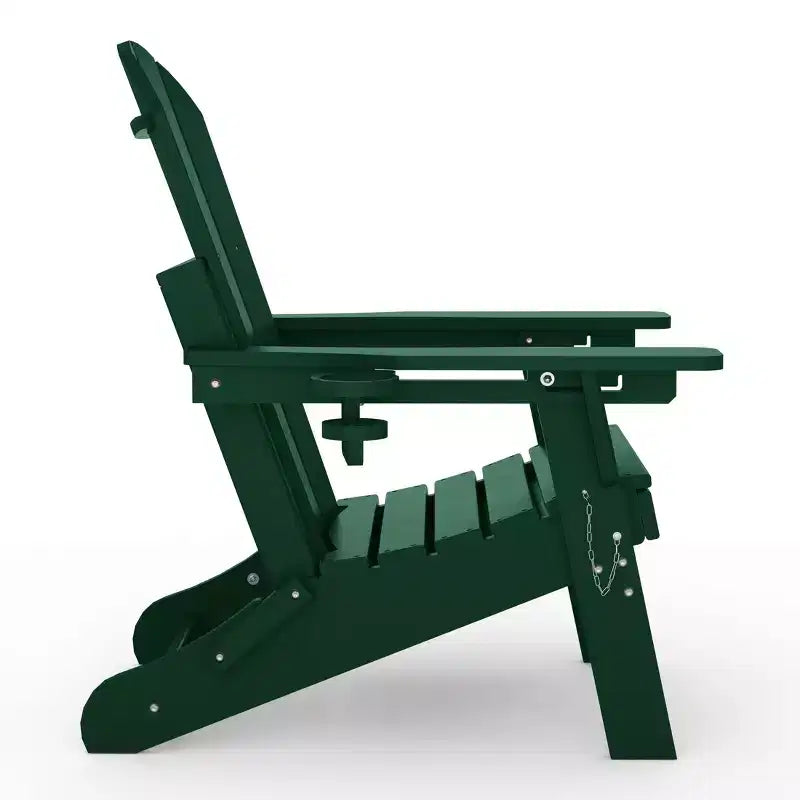 WestinTrends Malibu 2-Piece Outdoor Folding Adjustable Adirondack Chair with Cup Holder & Hideaway Ottoman and 18 Side Table