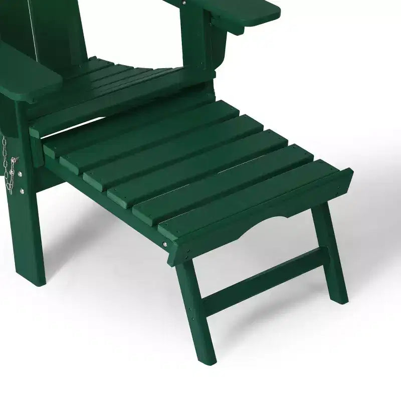 WestinTrends Malibu 2-Piece Outdoor Folding Adjustable Adirondack Chair with Cup Holder & Hideaway Ottoman and 18 Side Table