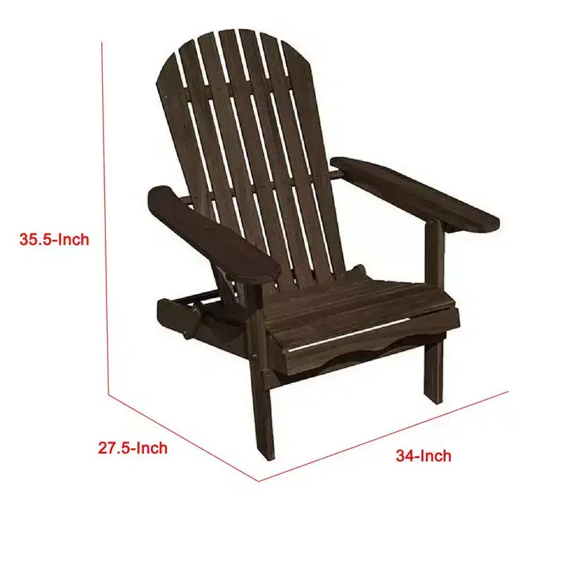 Royal Hampton Outdoor Adirondack Chair, Slatted Back, Weathered Gray Wood