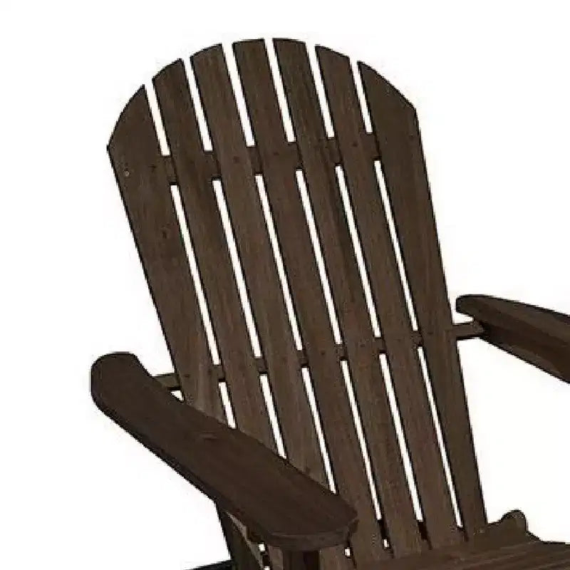 Royal Hampton Outdoor Adirondack Chair, Slatted Back, Weathered Gray Wood