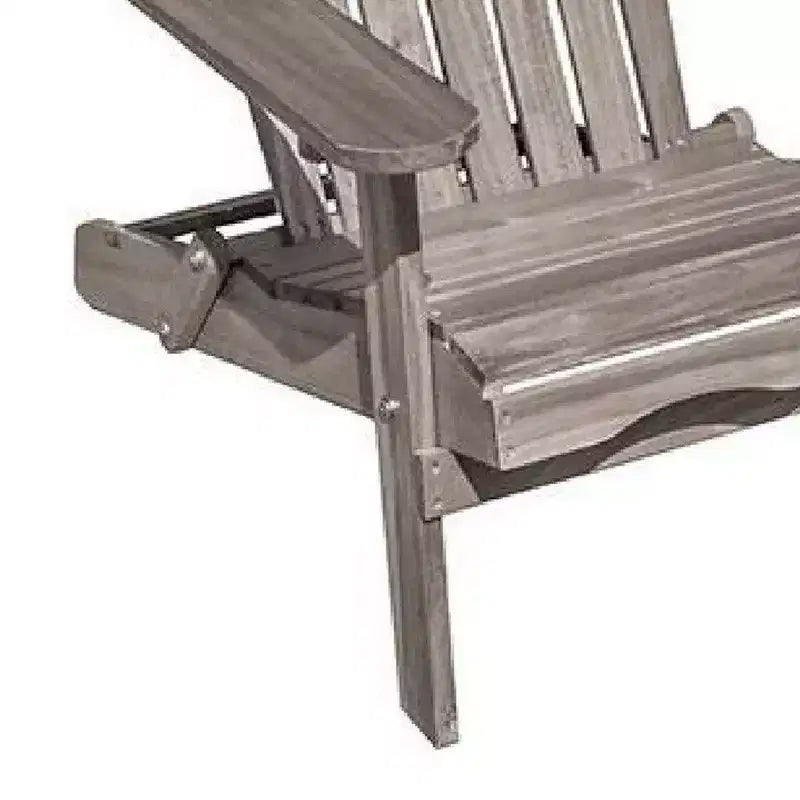 Royal Hampton Outdoor Adirondack Chair, Slatted Back, Gray Eucalyptus Wood