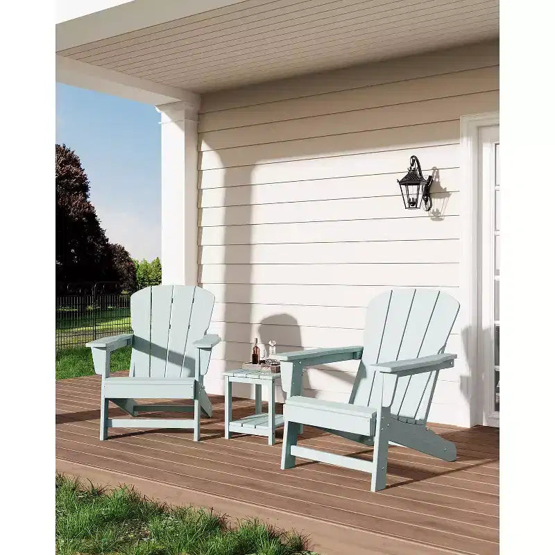 2-Pack HDPE Adirondack Chairs - Weather Resistant Outdoor Chairs for Patio/Lawn (380lbs Capacity, No Assembly Required)