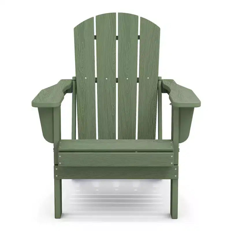 Hyleory HDPE Folding Adirondack Chair  Weather-Resistant Outdoor Lounge Chair