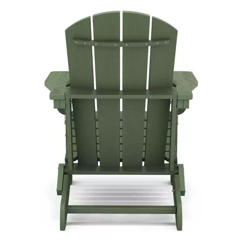 Hyleory HDPE Folding Adirondack Chair  Weather-Resistant Outdoor Lounge Chair