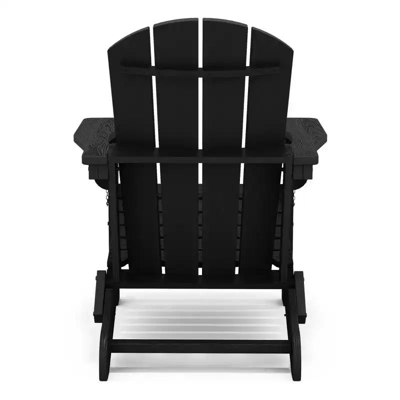 Hyleory HDPE Folding Adirondack Chair  Weather-Resistant Outdoor Lounge Chair