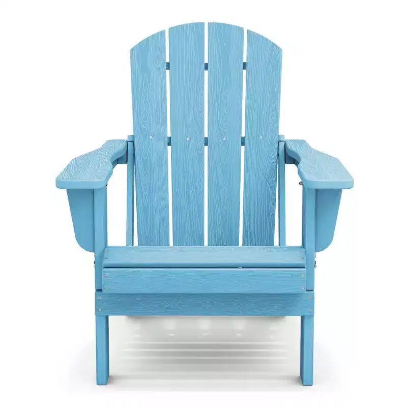 Hyleory HDPE Folding Adirondack Chair  Weather-Resistant Outdoor Lounge Chair