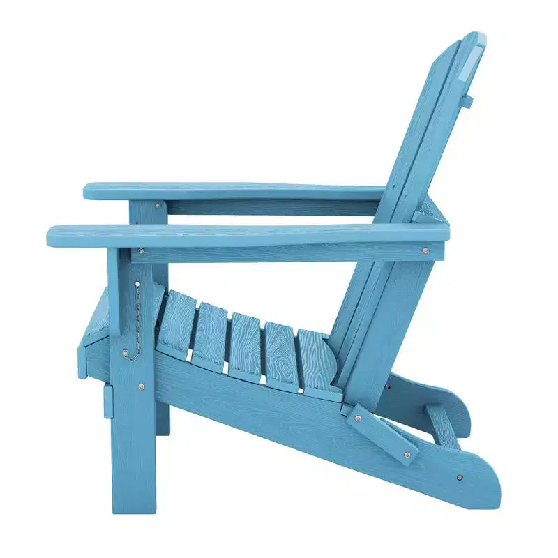 Hyleory HDPE Folding Adirondack Chair  Weather-Resistant Outdoor Lounge Chair