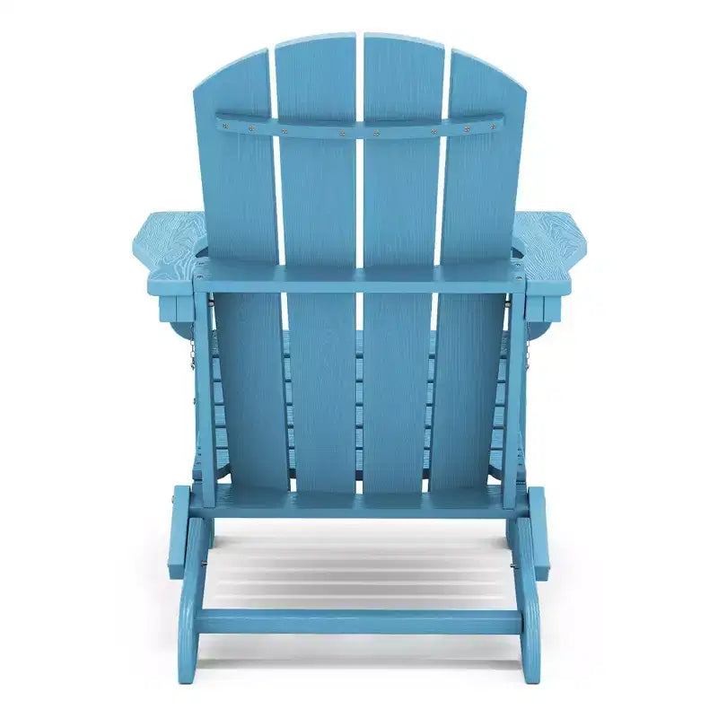 Hyleory HDPE Folding Adirondack Chair  Weather-Resistant Outdoor Lounge Chair