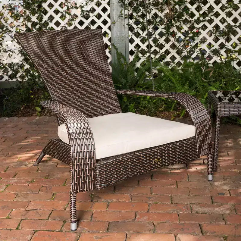 Balkene Home 62966 Coconino Wicker Conversation Set Lightweight & Durable Adirondack Style Chairs All Weather Wicker Includes Khaki Cushions - Mocha